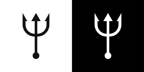 trident and poseidon icon Symbol mark in filled style