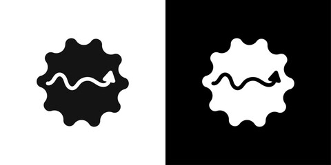 undulating arrow icon Symbol mark in filled style