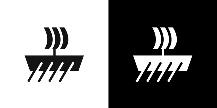 trireme icon Symbol mark in filled style