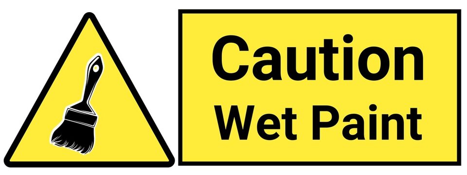 Caution Wet Paint reflective Sign or Sticker is apt to put up at workplace. It basically implies to keep off from the contact of wet paint.