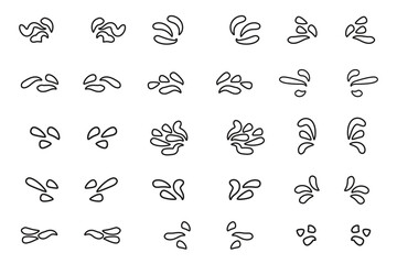 Naklejka premium set of hand-drawn outline Ray Burst Accent Flourish, doodle swashes text elements word emphasis brush stroke, important characters text highlighters accents marks Decorative element 