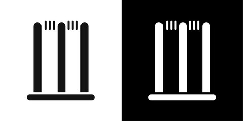 Wicket Stump icon Symbol mark in filled style