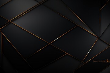 Abstract black background with gold lines.