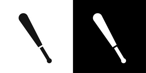 Baseball bat icon Symbol mark in filled style