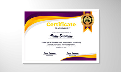 elegant gradient certificate design template