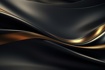 Abstract black and gold wave background.