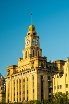 Close-up of the Shanghai Bund International Building Complex.