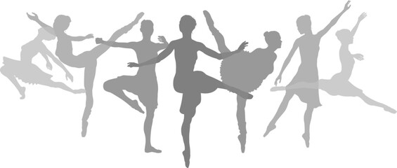 Ballet dancer silhouette ballerina dancers poses woman dancing silhouettes © Christos Georghiou