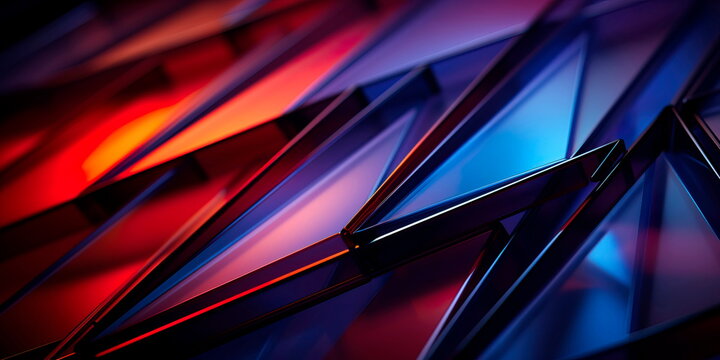 abstract composition of angular geometric forms and lines, creating a sense of movement and progress.