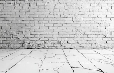 white brick wall room, white texture used as background, interior room