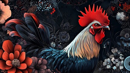 rooster in the farm