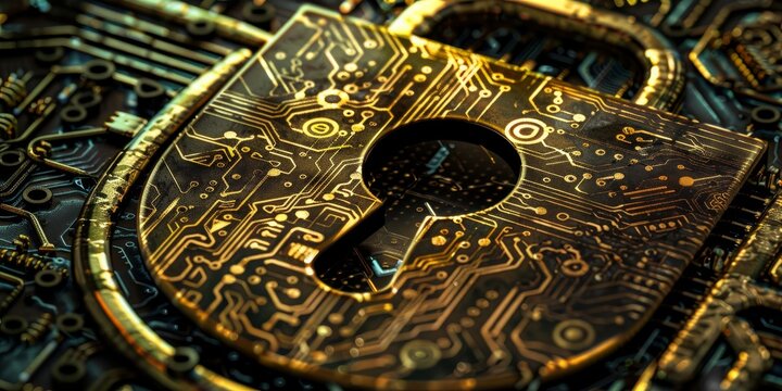 Modern depiction of encryption algorithms with layered digital code and secure data channels, illustrating advanced encryption techniques and cybersecurity methods