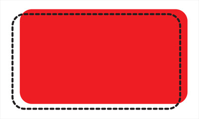 Red rectangular background and black frame with rounded corners on white background. Blog or message box and chat comments. EPS 10/AI