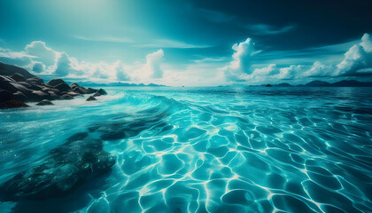 Aqua blue sea water background