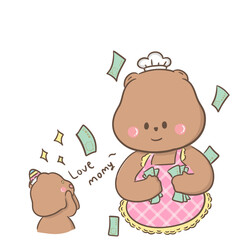 a little bear with momy