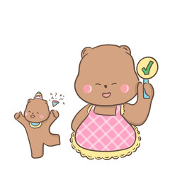 a little bear with momy