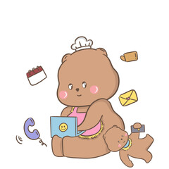 a little bear with momy