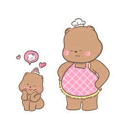 a little bear with momy