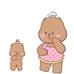 a little bear with momy