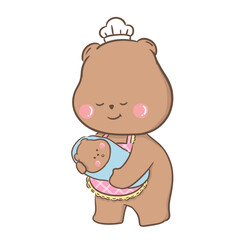 a little bear with momy