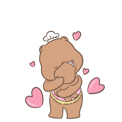 a little bear with momy