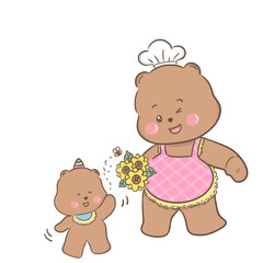 a little bear with momy