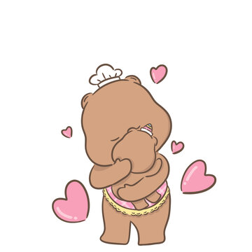 a little bear with momy