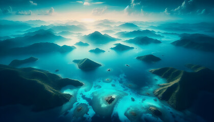 Aqua blue sea water background