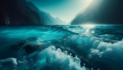 Fototapeta premium Aqua blue sea water background