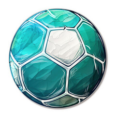 Naklejka premium Green Blue Handball Icon Isolated on Transparent or White Background, PNG