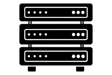 Server Rack Silhouette Vector Icon Line Art Illustration