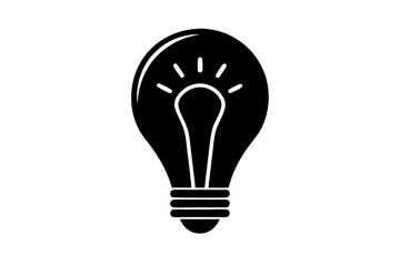 Smart Light Bulb Silhouette Icon Vector Illustration Clipart