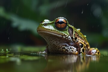 Fototapeta premium frog on a leaf