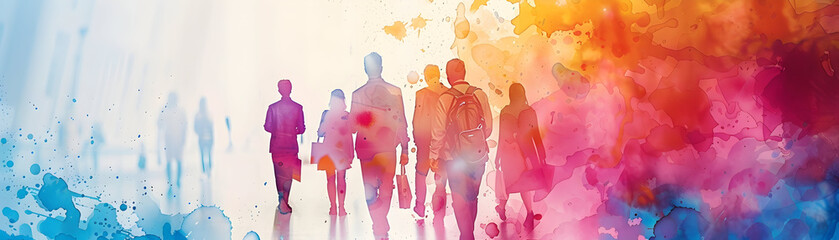 Creative Business Documentation: People With Watercolor Clipboards in Fantasy Setting