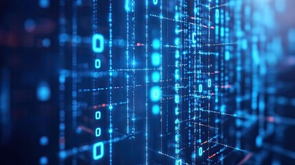 Abstract digital background with network connections and binary code