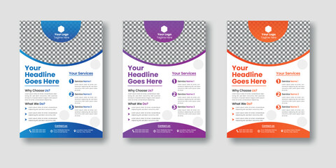 Corporate business flyer & brochure Template vector Design, modern business flyer template, abstract business flyer and creative design with natural shape and blue color. Marketing, business proposal,