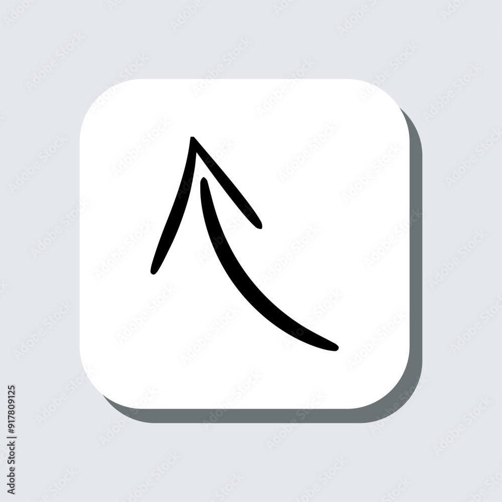 Poster curved arrow icon vector. arrow pointer sign symbol in trendy flat style. arrow up vector icon illus
