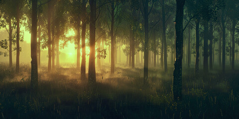 Fototapeta premium Beautiful forest landscape