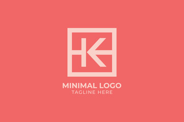 Obraz premium Letter K V logo Creative Minimal emblem design template, letter K alphabet logo design icon for business