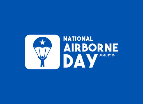 National Airborne Day. August 16. Flat design vector. Poster, banner, card, background.