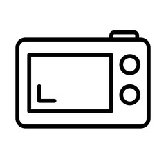 Digital Camera Icon &ndash; Simple and Modern Line Art Illustration