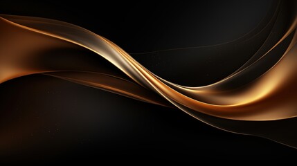Abstract black and gold wave background with subtle texture.