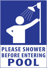 Please shower before entering pool sign notice vector.eps