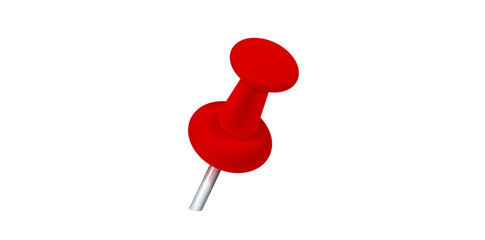 Red Paper Pin Flat Design Vector Illustration.	