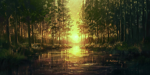 Obraz premium Beautiful forest landscape
