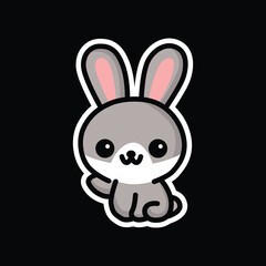 Obraz premium cute bunny or rabbit vector illustration graphic
