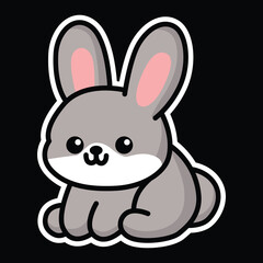 cute bunny or rabbit vector illustration graphic