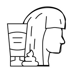 balm, mask or hair gel package line icon vector. balm, mask or hair gel package sign. isolated contour symbol black illustration