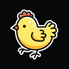 cute chicken vector illustration graphic