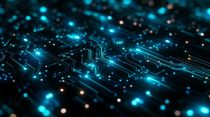 Fototapeta premium Abstract Design Resembling a Circuit Board with Glowing Connections